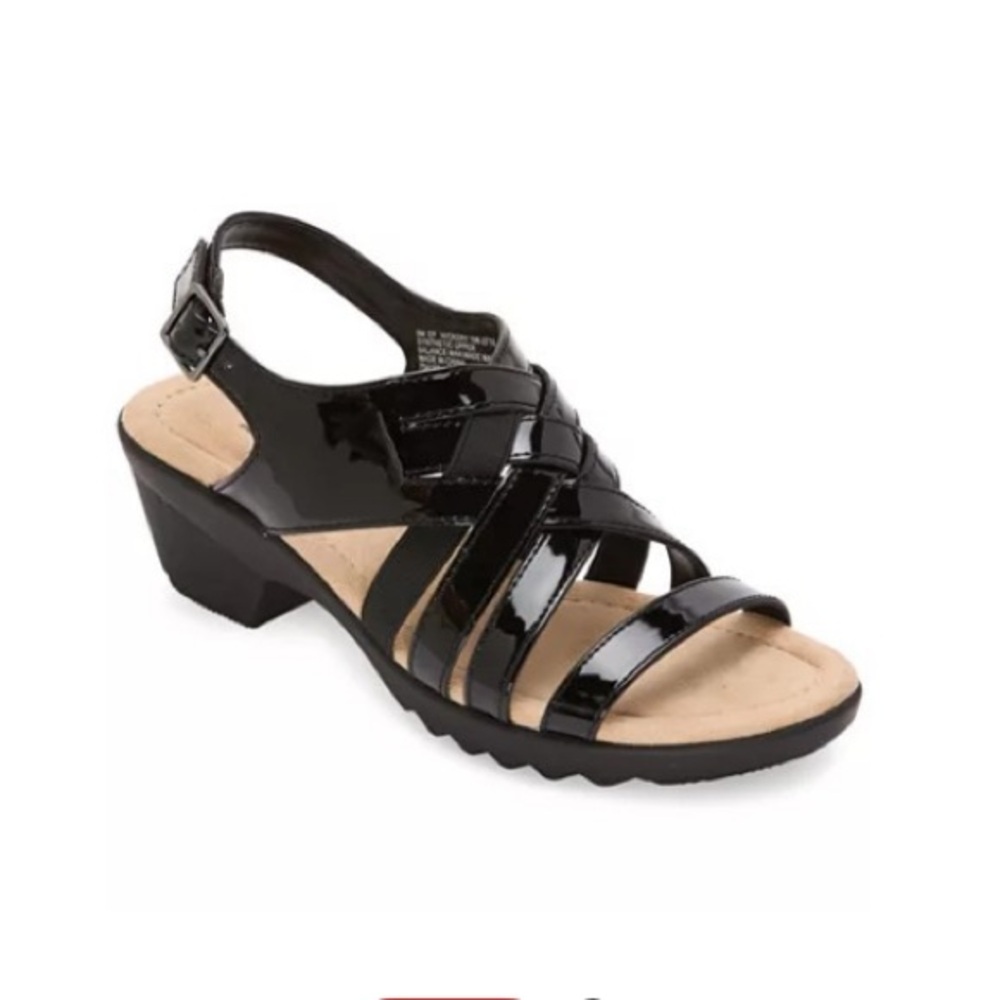 East 5th Womens Hickery Heeled Sandals, 81/2 Medium, Black
